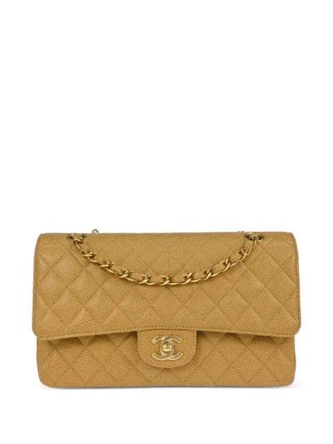 CHANEL Pre-Owned 2002-2003 medium Classic Double Flap shoulder bag Neutrals 197877
