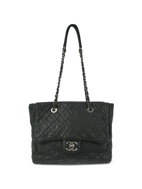 CHANEL Pre-Owned 2015-2016 quilted CC turn-lock tote bag Black 188749