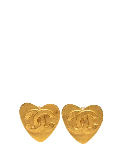 CHANEL Pre-Owned 1995 CC Gold Plated Heart Clip On Earrings costume earrings Gold T83K32W2CA4FIT1V