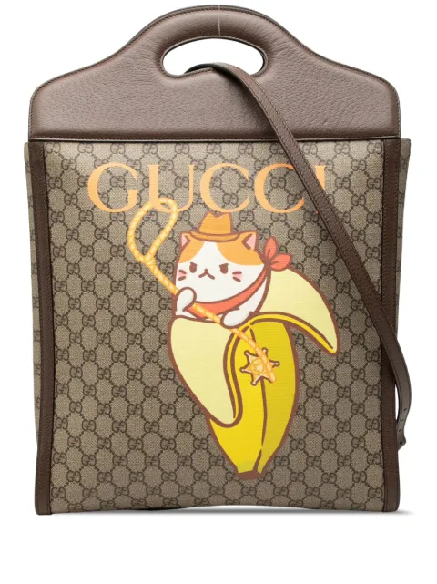 Gucci Pre-Owned 2000-2015 Crunchyroll Bananya GG Supreme satchel Neutrals 1DCCEQ3YUZEMVAKD