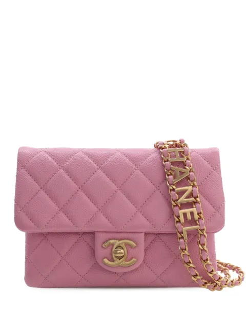CHANEL Pre-Owned 2021-2026 Quilted Caviar Pick Me Up Flap belt bag Pink L15G8QW6J23ZYTUW