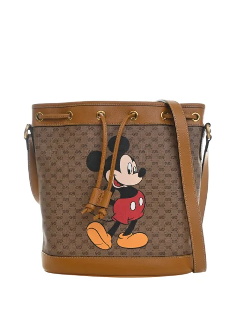 Gucci Pre-Owned 2016-2026 Micro GG Supreme Mickey Mouse bucket bag Neutrals 9E2HEH4YRZXCT11J