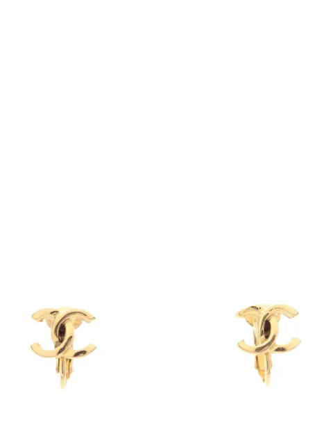 CHANEL Pre-Owned 1950-1970 CC Gold Plated Clip On Earrings costume earrings Gold TIB0CTZ8I5QEMFI7
