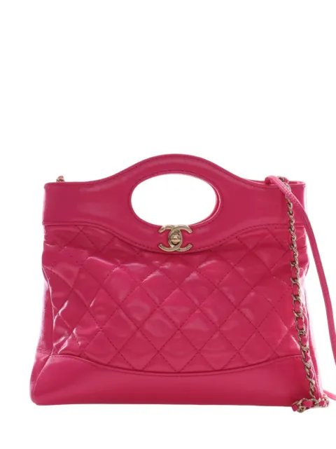 CHANEL Pre-Owned 2021-2026 Large Quilted Glazed Calfskin 31 Shopping Bag satchel Pink W5U6TH93YMGN3KGP