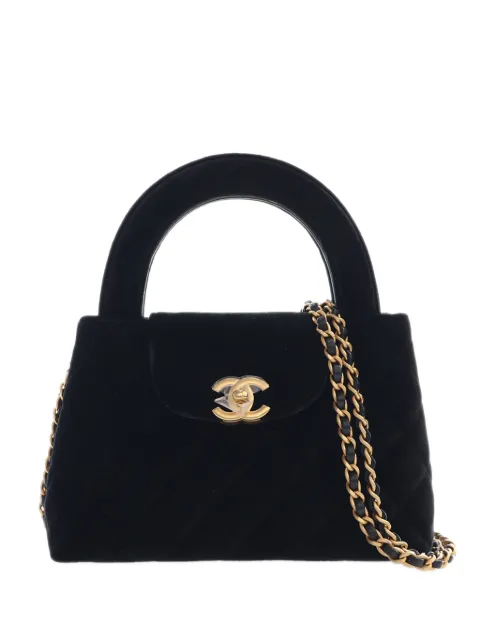 CHANEL Pre-Owned 2021-2026 Nano Velvet Kelly Shopper Bag satchel Black JZYWUWBGIRRS6JG2