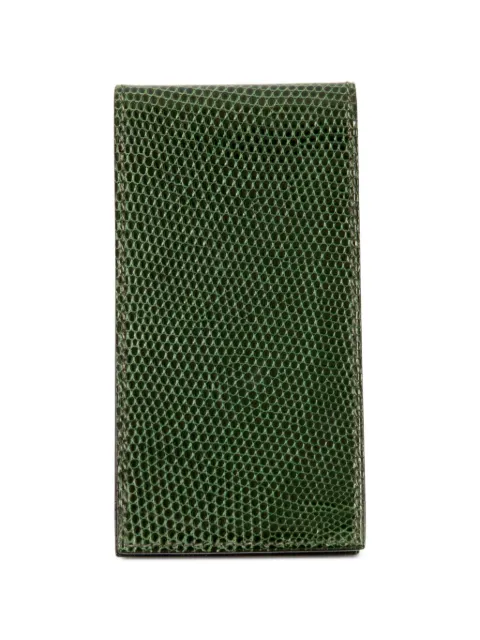 Hermès Pre-Owned 2000s lizard-effect leather note case Green 15016590
