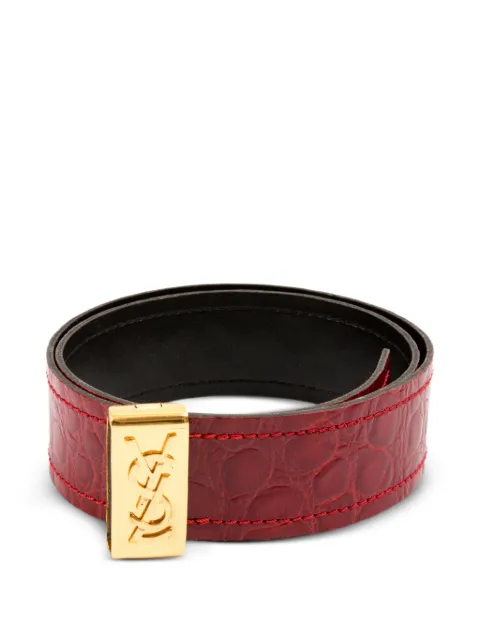 Saint Laurent Pre-Owned 1990s logo plaque belt Red 15016588
