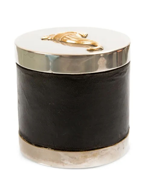 Hermès Pre-Owned 1950s cornucopia-detail leather-panel cigarette box Black 15016587