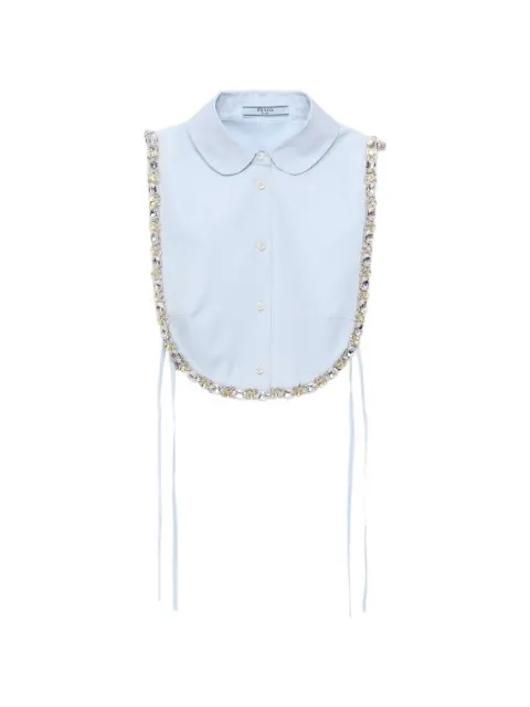 Prada embroidered poplin tie vest Blue P938ORSOOO1XV2