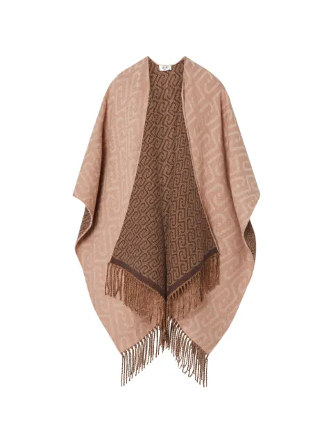 LIU JO monogram jacquard poncho Neutrals 2F6039T2742