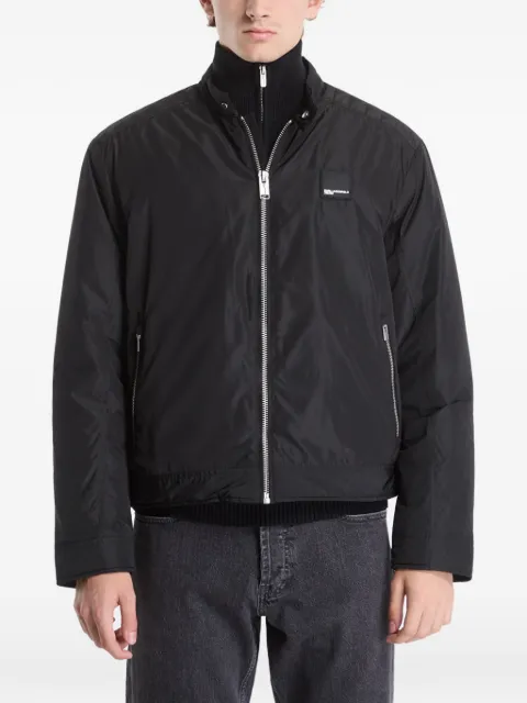Karl Lagerfeld Jeans logo-patch zip-up jacket Black B3M15045999