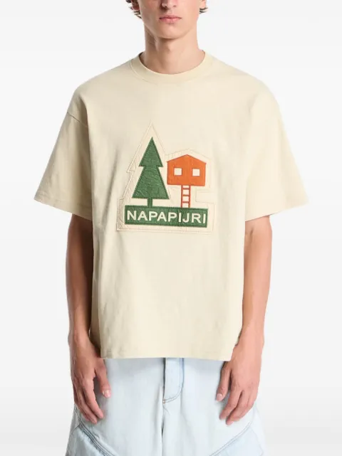 Napapijri Trahus graphic-patch T-shirt Neutrals NP0A8BNWN5E1