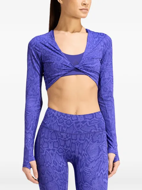 adidas PrimeLift workout snake twist-reversible long-sleeve T-shirt Purple KT4022