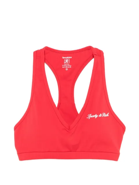Sporty & Rich logo-print racerback sports bra Red TO03671326RE