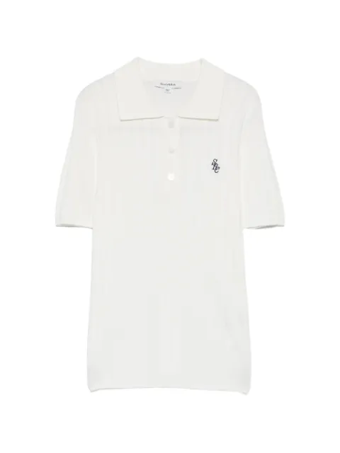 Sporty & Rich Josefa ribbed-knit polo shirt White WS069712302WH