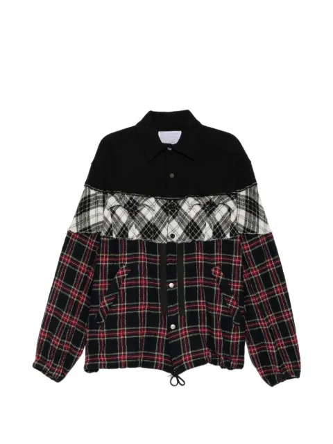 Kolor patchwork shirt jacket Black 26WCMG18119