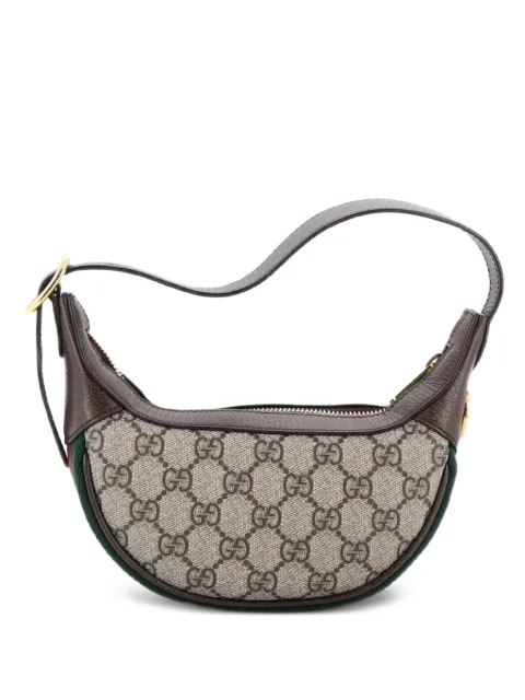 Gucci Pre-Owned Ophidia Half Moon Bag GG Coated Canvas Mini hobo bag Brown VZPWMZ76F7V3THZF