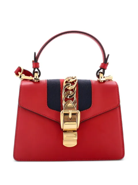 Gucci Pre-Owned Sylvie Top Handle Bag Leather Mini satchel Red ZLMW6NUJZNJ73H7F