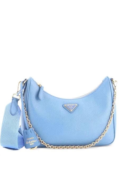 Prada Pre-Owned Re-Edition 2005 Shoulder Bag Saffiano Leather Small crossbody bag Blue N057D733NGNMUL02