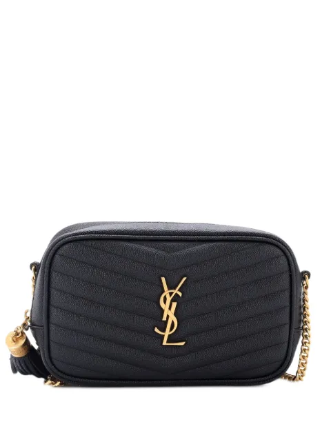 Saint Laurent Pre-Owned Lou Camera Bag Matelasse Chevron Leather Mini crossbody bag Black MN1IMVDF8WDF9857