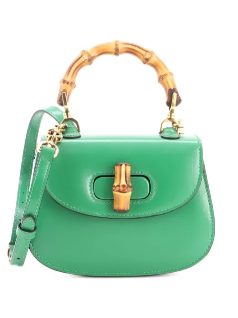 Gucci Pre-Owned Bamboo 1947 Top Handle Bag Leather Mini shoulder bag Green ZC2ZFU0R6UUEDWOA