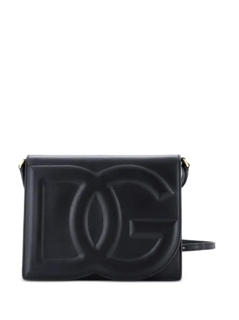 Dolce & Gabbana Pre-Owned DG Logo Flap Shoulder Bag Leather Small crossbody bag Black YMQ5BNAC2SV05OEF