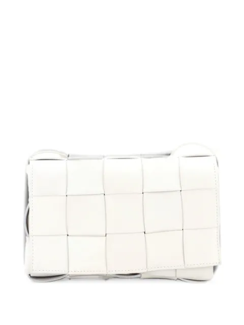 Bottega Veneta Pre-Owned Brick Cassette Shoulder Bag Maxi Intrecciato Leather Mini crossbody bag White YEWP48X5QGSRCU94