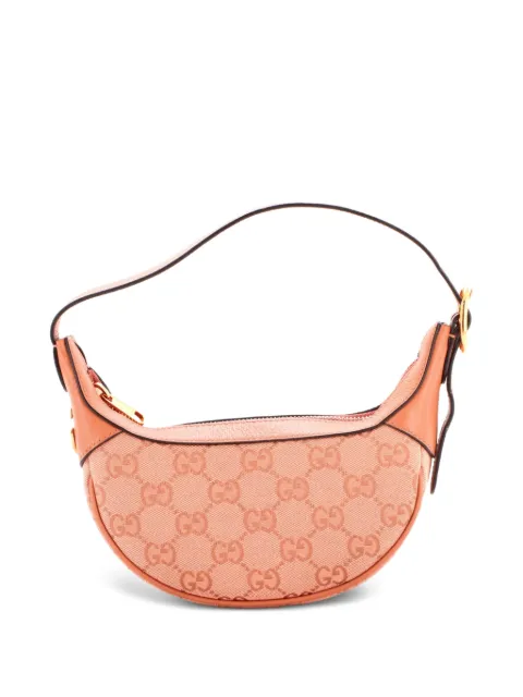 Gucci Pre-Owned Ophidia Half Moon Bag GG Canvas with Leather Mini hobo bag Pink KG025HFWM57V7EG5