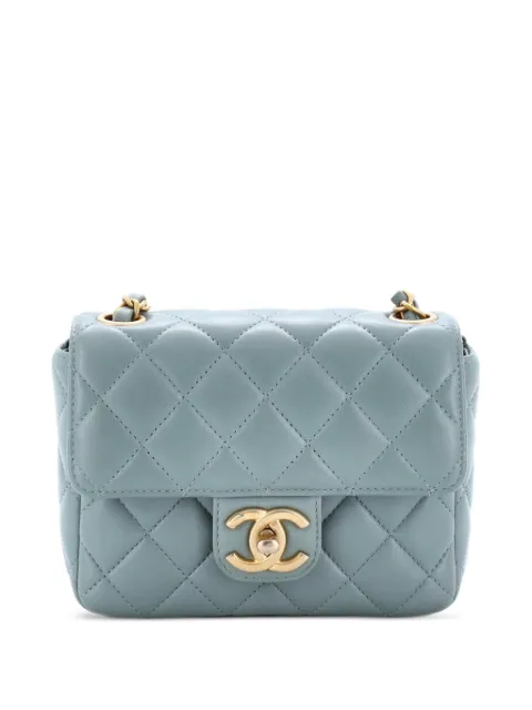CHANEL Pre-Owned Casino Royale Charms Square Flap Bag Quilted Lambskin with Enamel Mini shoulder bag Blue HRH3L8FOFKHWN3M4