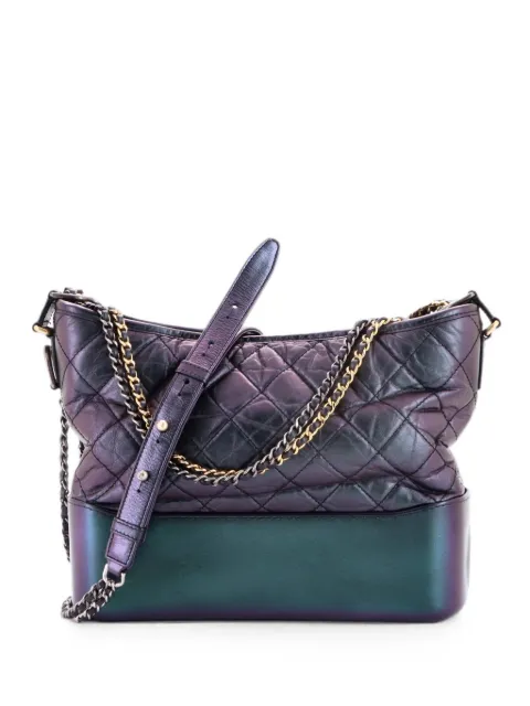 CHANEL Pre-Owned Gabrielle Quilted Aged Calfskin Medium hobo bag Black T57CAZ8D1PKCPFAM