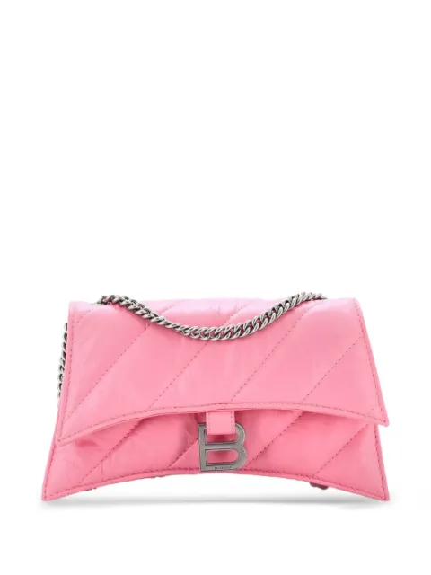 Balenciaga Pre-Owned Crush Chain Flap Bag Quilted Crushed Calfskin Small shoulder bag Pink F220G9UR3TEX8BN8