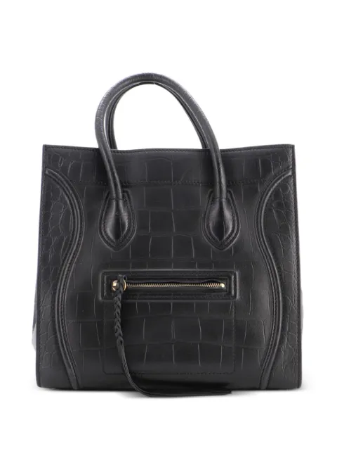 Celine Pre-Owned Phantom Bag Crocodile Embossed Leather Medium tote bag Black DMNR275ANC7CI46T