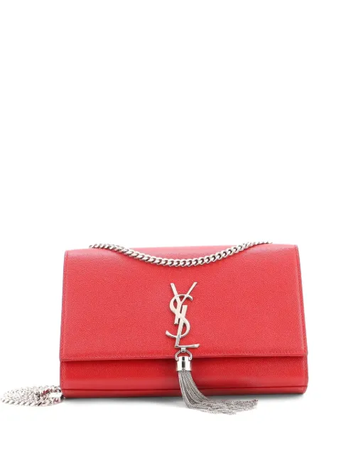 Saint Laurent Pre-Owned Classic Monogram Tassel Leather Medium crossbody bag Red OKNT0GGH3C9NCKGG