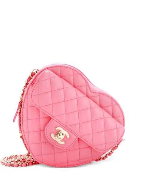 CHANEL Pre-Owned CC in Love Heart Bag Quilted Lambskin Large crossbody bag Pink AQ44AX61DY21KXQY