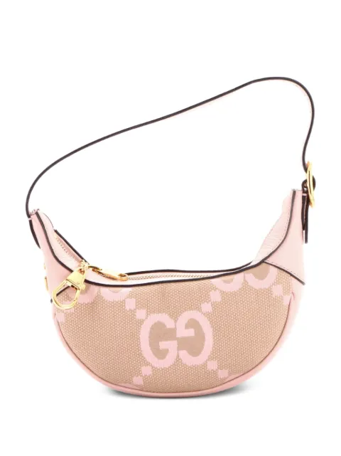 Gucci Pre-Owned Ophidia Half Moon Bag Jumbo GG Canvas Mini hobo bag Brown 4UUO5P4MQETHALHQ