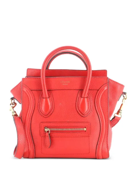 Celine Pre-Owned Luggage Bag Grainy Leather Nano crossbody bag Red 3NSSM9DO37LRI4QC