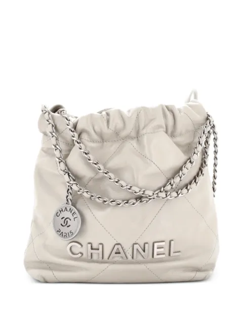 CHANEL Pre-Owned 22 Chain Hobo Quilted Calfskin Mini crossbody bag Brown 1096MYGT5ME00VWM