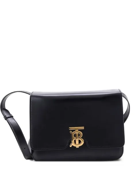 Burberry Pre-Owned TB Flap Bag Leather Medium crossbody bag Black 0DMN5LG7C310R45T