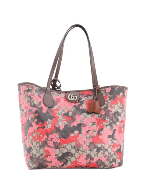 Gucci Pre-Owned GG Open GG Camouflage Coated Canvas Large tote bag Brown V8S7QP8ZUJQGVNCC