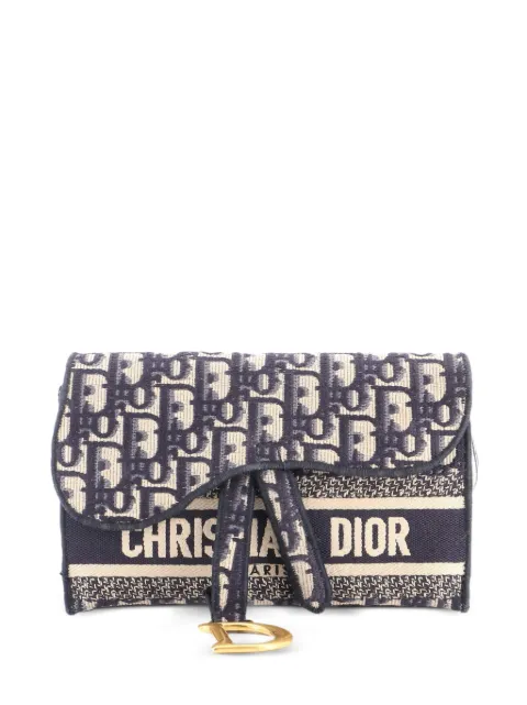 Christian Dior Pre-Owned Saddle Slim Pouch Logo Embroidered Oblique Canvas belt bag Blue S0VXX0WIEG7EB7VQ
