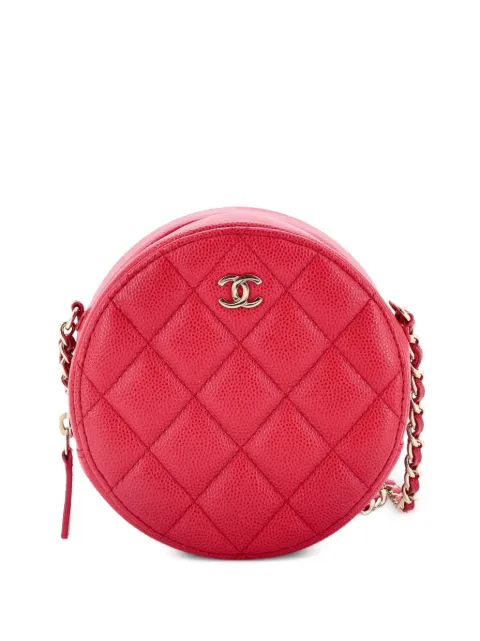 CHANEL Pre-Owned Round Clutch with Chain Quilted Caviar Mini crossbody bag Pink RU5SD5C9Z17WK04V