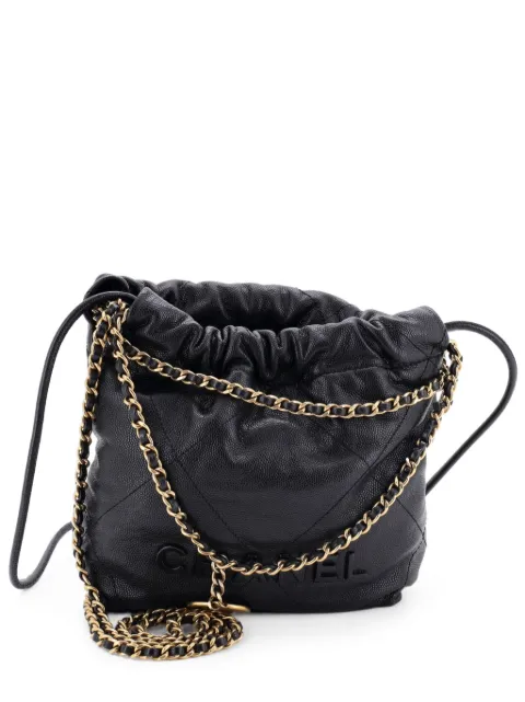 CHANEL Pre-Owned 22 Chain Quilted Caviar Mini hobo bag Black DO0T2RM82BKPQSJP