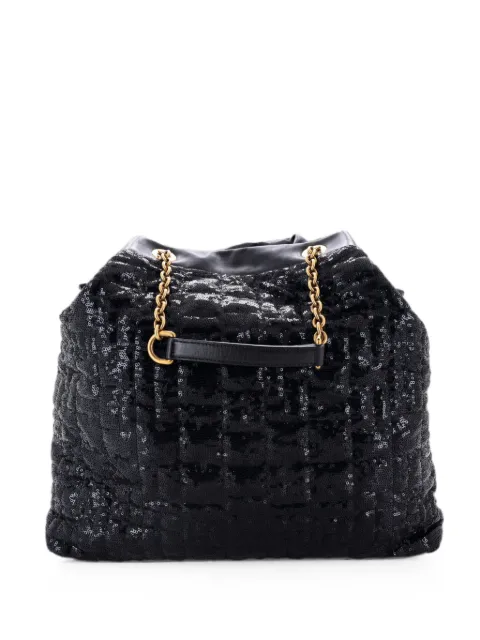 Dolce & Gabbana Pre-Owned Miss Kristen Tote Sequin Embellished Leather Large satchel Black OWUWMKHDNENYOBXY