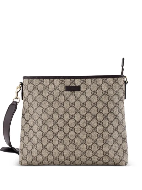 Gucci Pre-Owned Zip Top Messenger Bag GG Coated Canvas Medium crossbody bag Brown NV2PB1T8G1BE0KMH