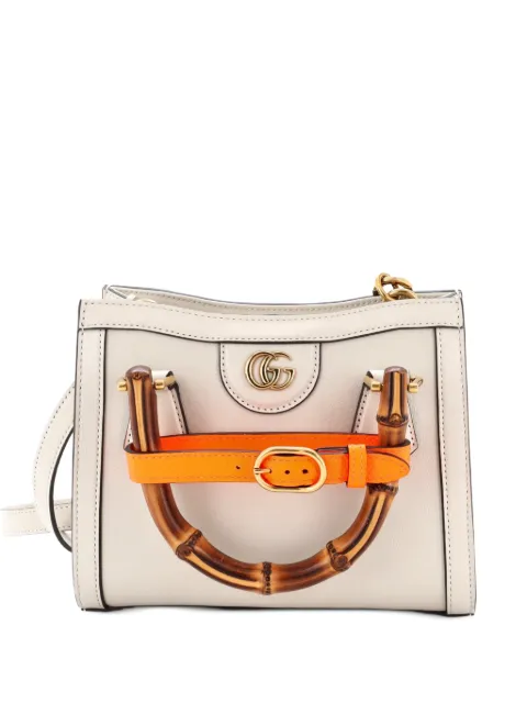 Gucci Pre-Owned Diana NM Bamboo Handle Tote Leather Mini crossbody bag White 9UY5CQZODV07KOAS