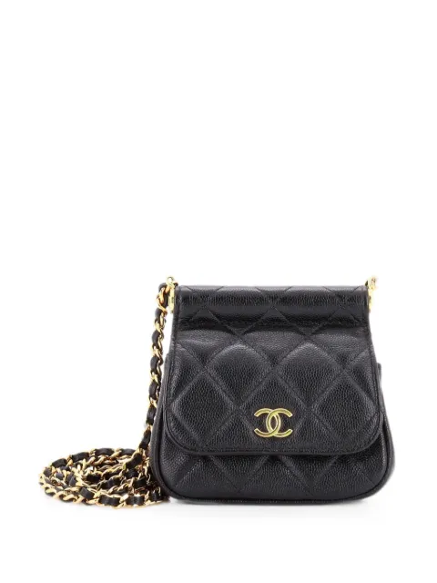 CHANEL Pre-Owned Bar Clutch on Chain Quilted Caviar Mini crossbody bag Black F6JKVQSGSZ7R4S2U
