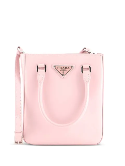 Prada Pre-Owned Convertible Tote Brushed Leather Small crossbody bag Pink RLDOWMWJC587FE93