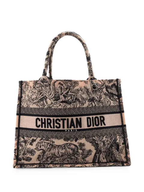 Christian Dior Pre-Owned Book Embroidered Canvas Medium tote bag Black O6CWV7L99922V2IE