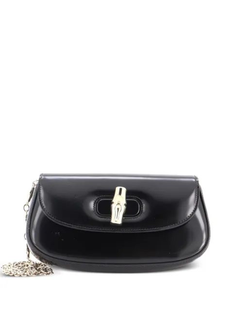 Gucci Pre-Owned Bamboo Night Chain Leather Small clutch bag Black 9LJ9MACNFEUNDPK0