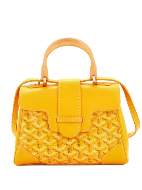 Goyard Pre-Owned Saigon Top Handle Bag Coated Canvas with Leather Mini shoulder bag Yellow 7XTLUEI4P26L6AKU